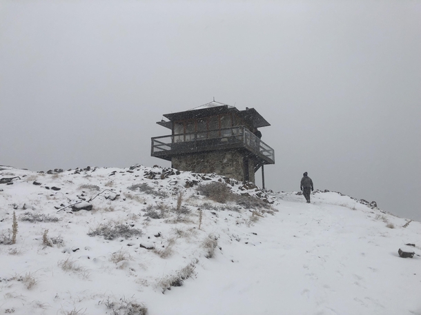 Had a short weekend trip to the Sheep Mountain Watchtower Got out before the  of snow fully hit 