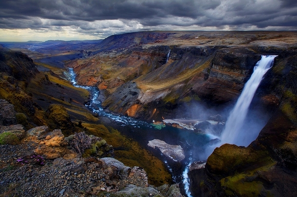 Haifoss waterfall Iceland  by Trevor Anderson 