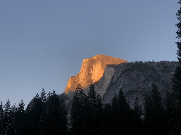 Half Dome at sunset in Yosemite   x 