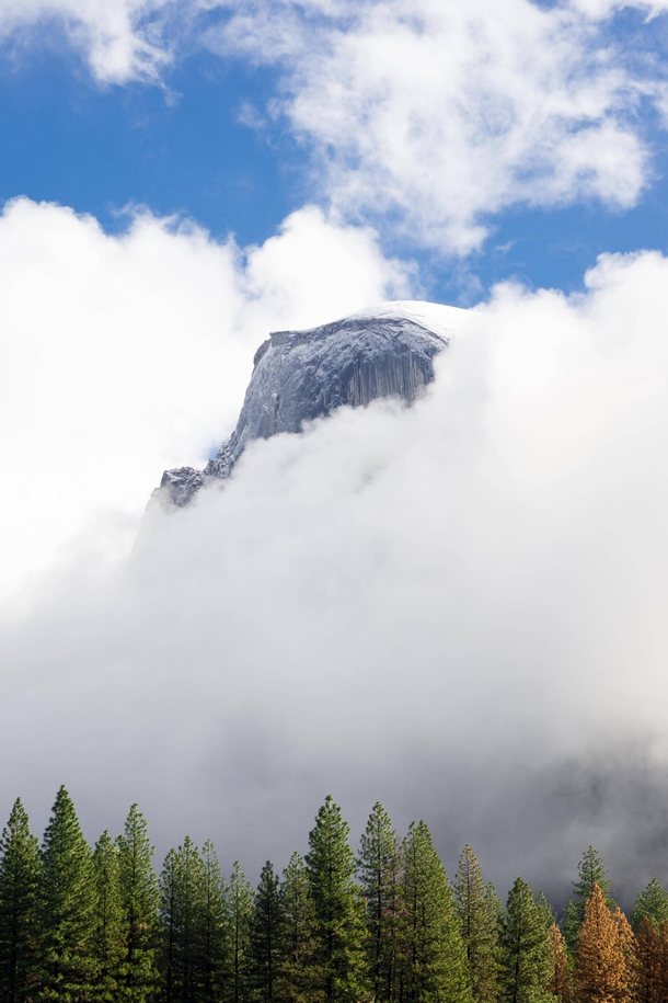 Half Dome in clearing storm 