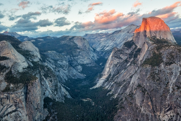 Half Dome loves that alpenglow spotlight Yosemite CA 