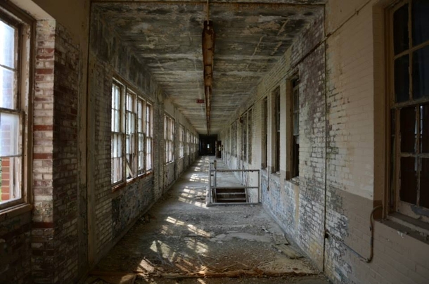 Hallway at abandoned airforce base 