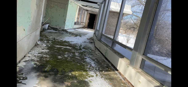 Hallway at an abandoned mental asylum