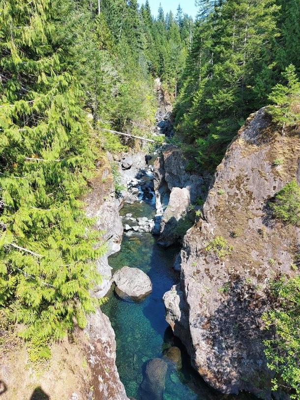 Hemmingsen Creek Vancouver Island  I so badly wanted to scale the canyon for a swim but also wanted to live a bit longer Image doesnt capture the scale