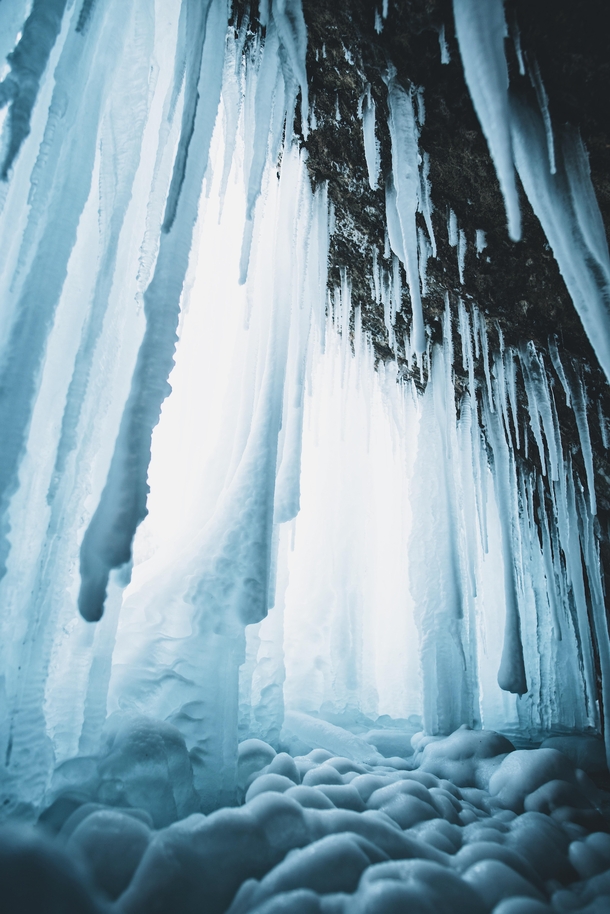 Hidden details behind a frozen waterfall in central Colorado  by danielbenjaminphoto