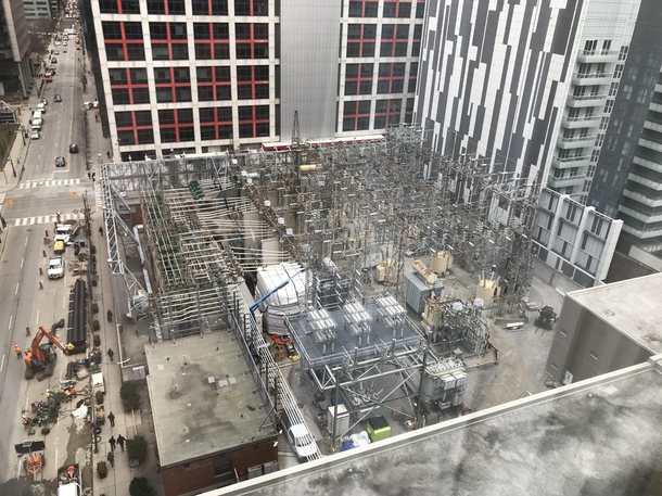 Hidden electrical transmission yard downtown Toronto