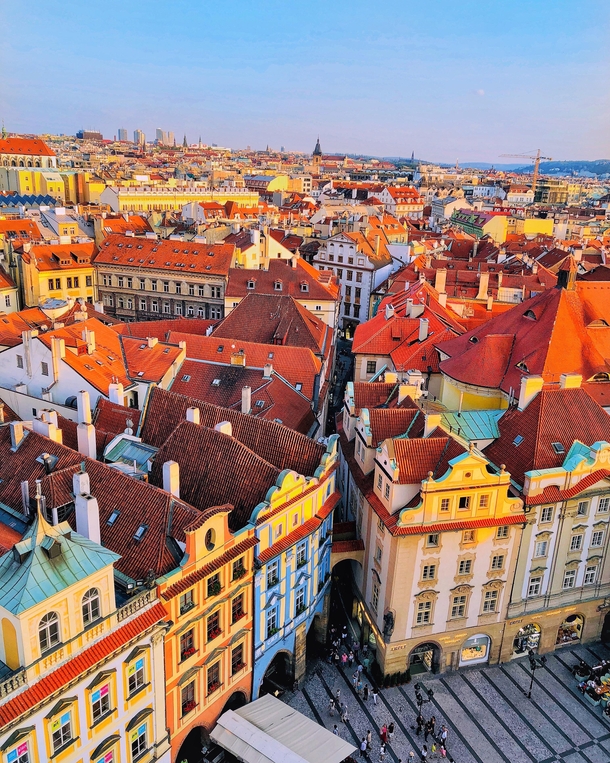 High above Old Town Prague  
