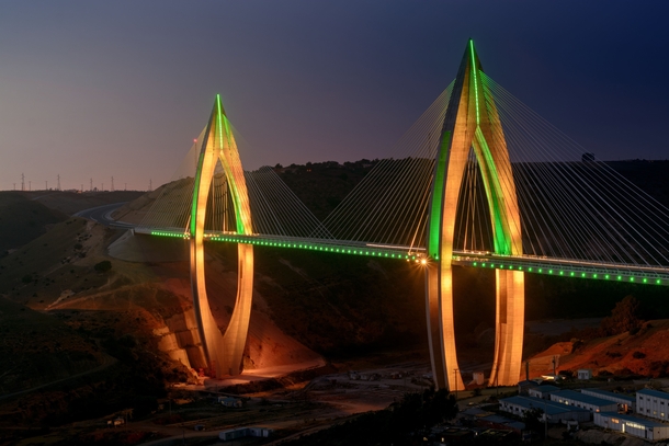 Highest suspension bridge in Africa - Mohamed VI - Rabat Morocco