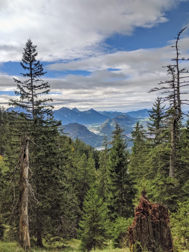 Hiking trail from Neuschwanstein to the top of Mount Tegelberg Germany 