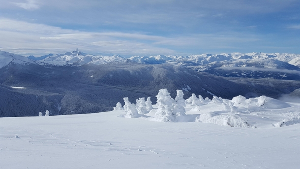 Hiking up Flute Bowl at Whistler looking out towards the Black Tusk 