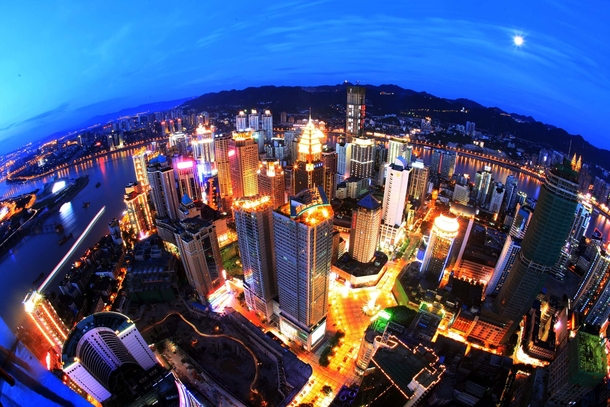 Home to Nine Million People Chongqing China at Night x