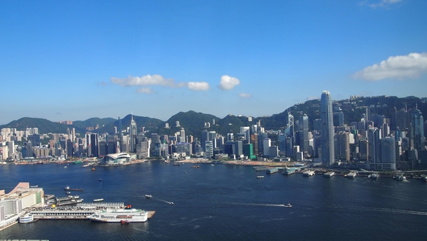 Hong Kong on a perfect day from the citys tallest building 