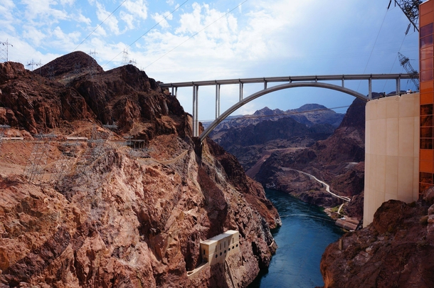 Hoover Dam Bypass and Colorado River as seen from Hoover Dam 