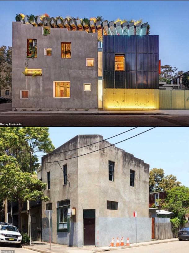 Hope this goes here Architect dad-of-three transforms a crumbling old building into his dream jungle house - complete with a rooftop veggie garden and three levels of VERY luxurious living space 