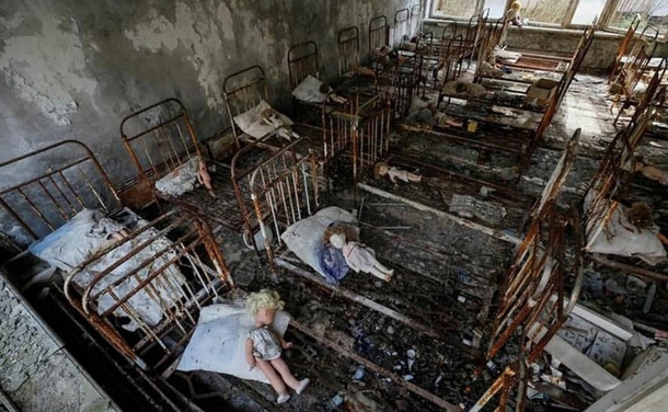 Hospital which was abandoned Chernobyl nuclear accident