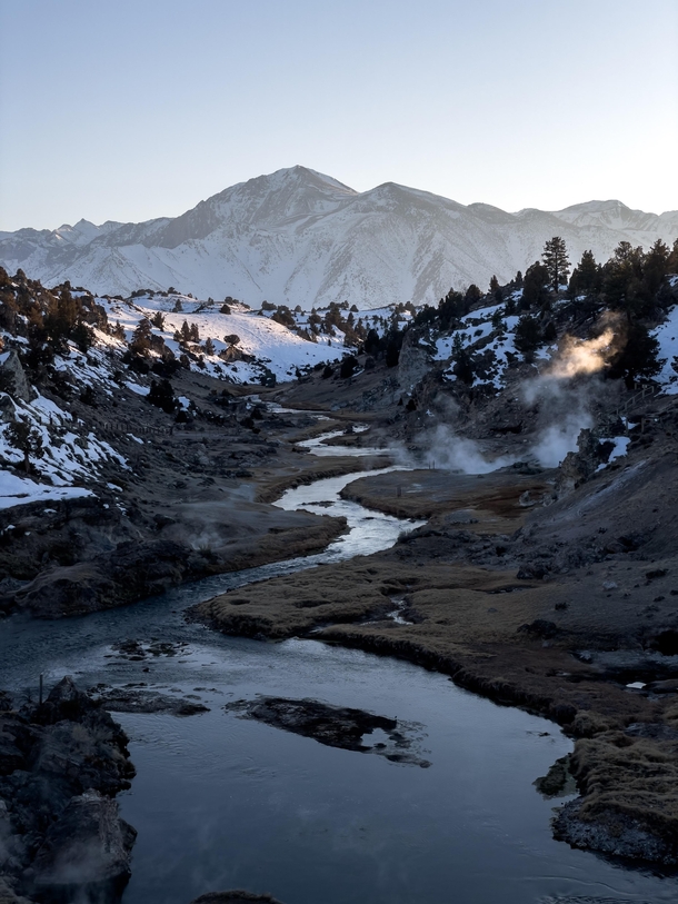 Hot creeks for warmth Mammoth Lakes CA 
