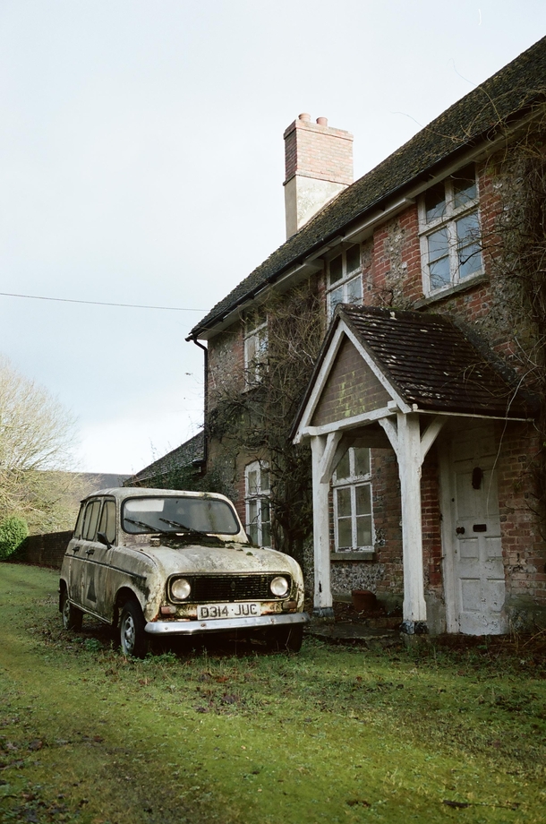 House and car left to rot in UK countryside 