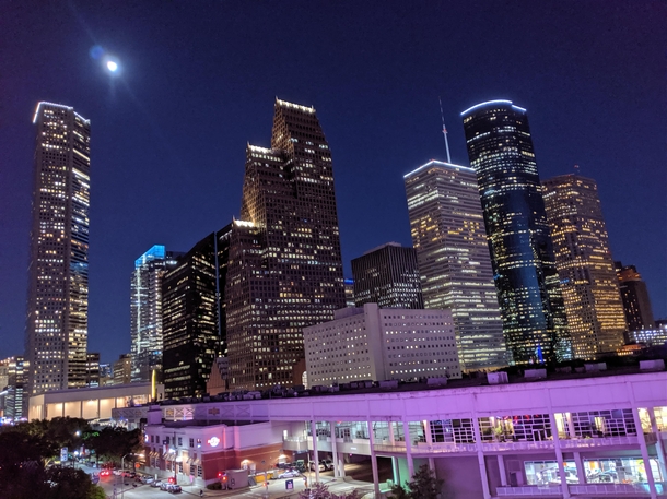 Houston skyline as seen from ferris wheel 