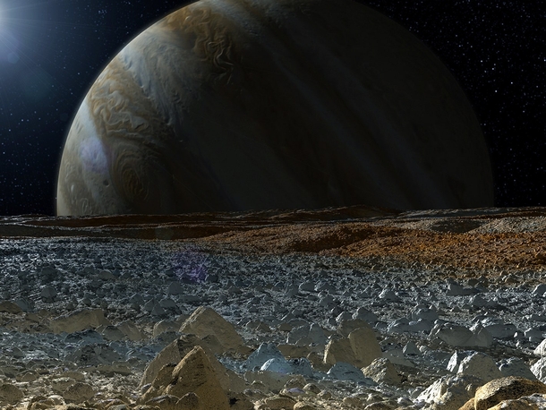 How Jupiter appears from Europas surface