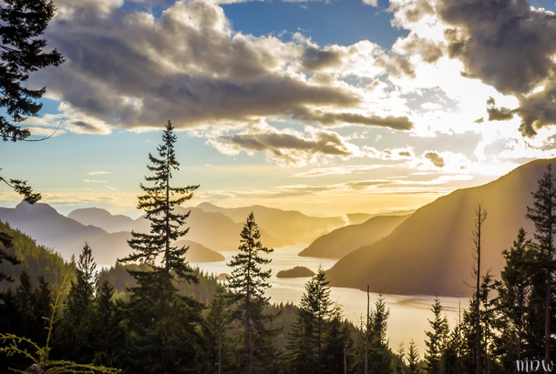 Howe Sound British Columbia  Sunset 