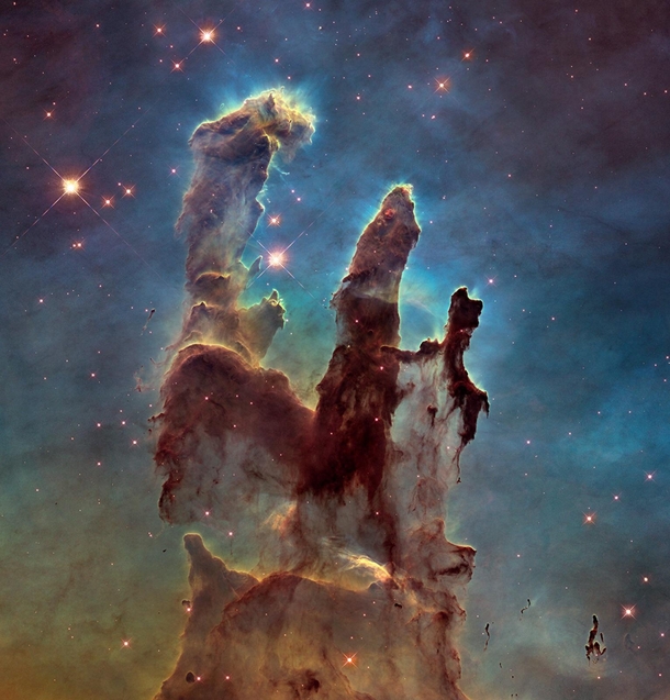 Hubble th Anniversary Pillars of Creation Photo Credit Hubble Space Telescope I know you have probably all seen the pillars of creation before they are a very famous mass of space dust after all so Im posting for those who havent seen it before
