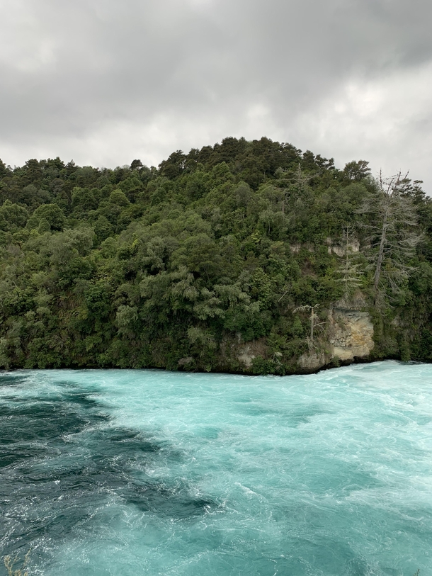 Huka Falls in New Zealand Ive never seen water so blue 