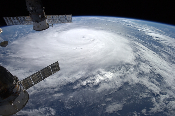 Hurricane Gonzalo moving toward Bermuda photographed by astronaut Alexander Gerst from ISS 