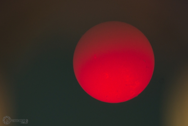 I attempted to shoot the Sun in H-Alpha through the eyepiece on one of our solar telescopes 