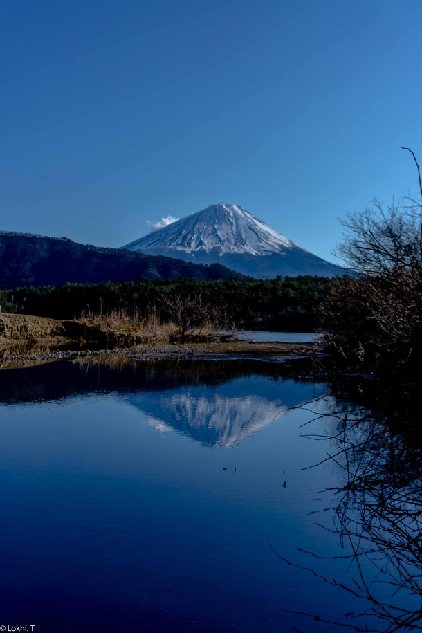 I feel that looking at Mt Fuji in photographs is like the reflection in the water In person it leaves you with a stronger presence Mt Fuji seen at Lake Shouji 