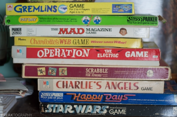 I found a stack of old retro board games in an abandoned house lots of s and s nostalgia OC x