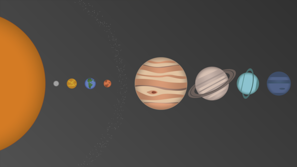 I made a K wallpaper of our solar system 