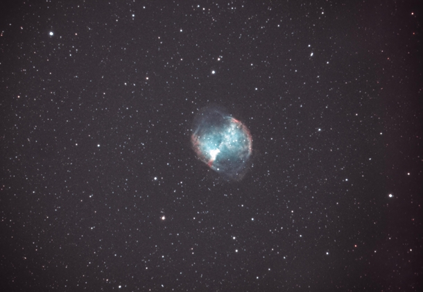 I only managed  min of exposure but here is my first dumbbell nebula attempt