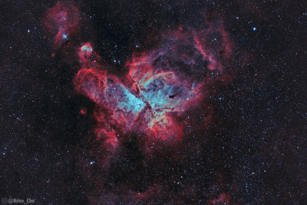I photographed The Great Carina Nebula from my backyard It is the largest and one of the brightest star forming regions in our night sky