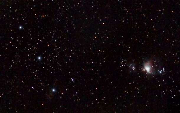 I pointed my camera at the Orion Nebula for just  seconds and was surprised at the amount of nebulosity that came out 