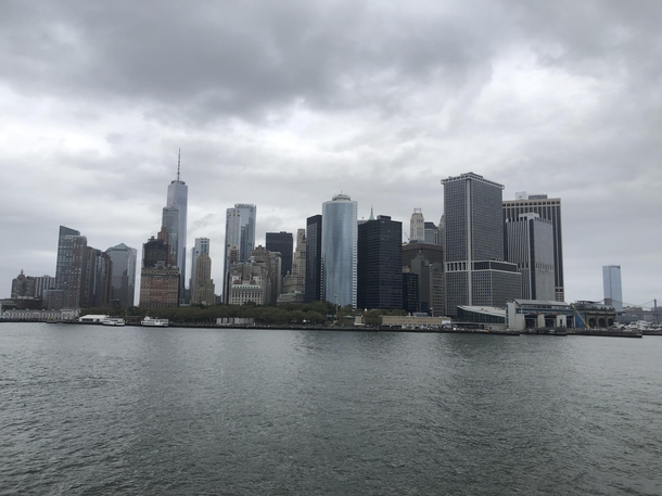 I took a picture of the New York skyline from the Staten Island ferry