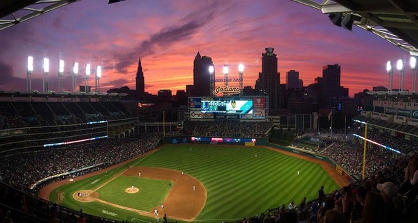 I took this almost three years ago but didnt know this sub existed until now This may have been the most gorgeous sky ever seen over Cleveland