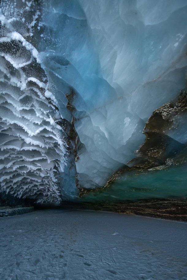 Ice cave in Alaska Myself and some friends hiked out to this cave to do some ice skating If you want to see what it was like Ill leave a link in the comments  IG live_free_run_far