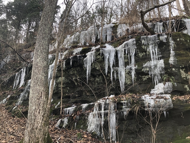 Icicle season in Shawnee National Forest Illinois 
