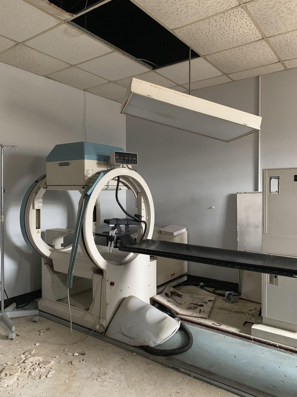 Imaging equipment left behind in a now demolished hospital in Alabama