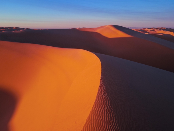 Imperial Sand Dunes - Blyth California  at sunrise