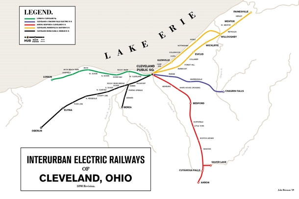 In  Cleveland was the th-largest city in the United States and it had an enormous electric light rail system to support it None of this remains today ocx