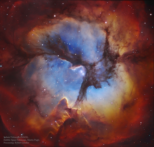 In the Center of the Trifid Nebula 