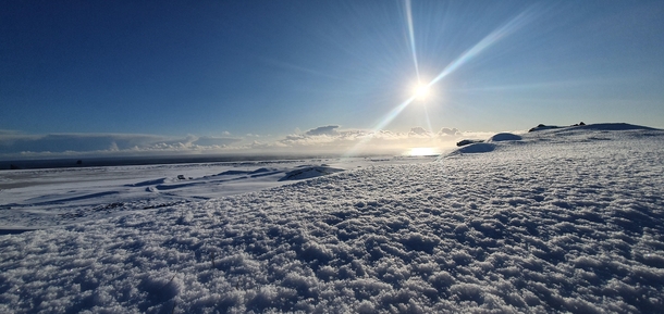 In the Clouds on top of Loftsalahellir cave Vik Iceland 