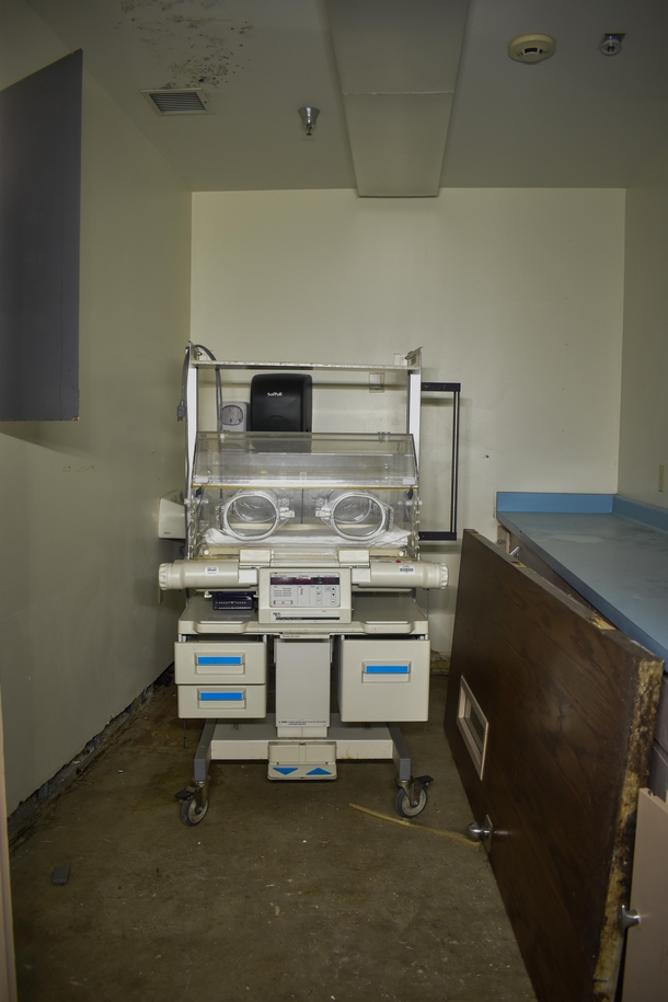 incubator inside an abandoned hospital