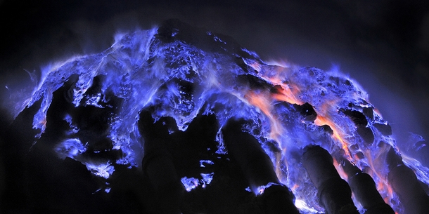 Indonesian volcano spews bright blue lava and it is beautiful 