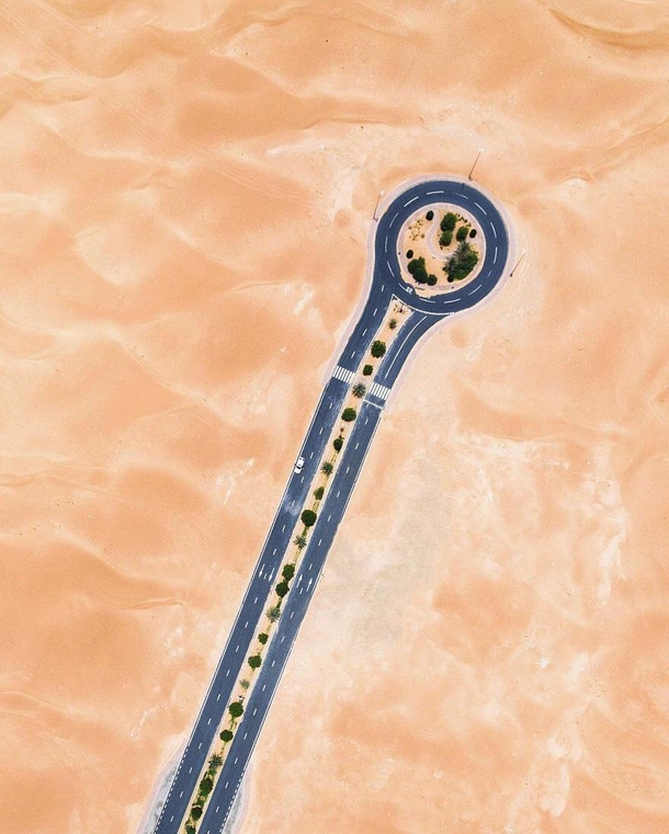 Infrastructure entering the desert United Arab Emirates