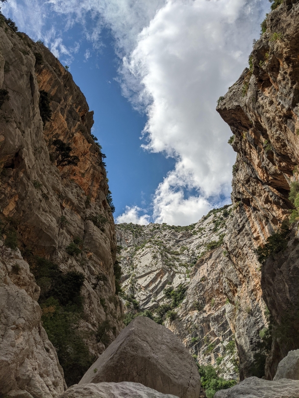 Inside a canyon Gorropu Urzulei Sardinia Italy 