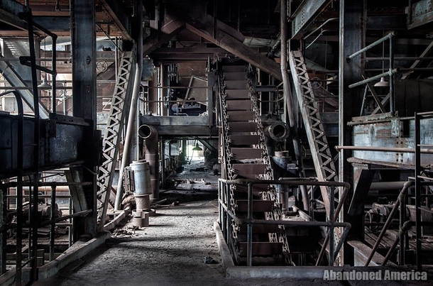 Inside a now demolished coal breaker 