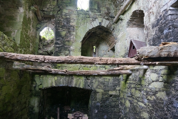 Inside a ruined tower house in Ireland 