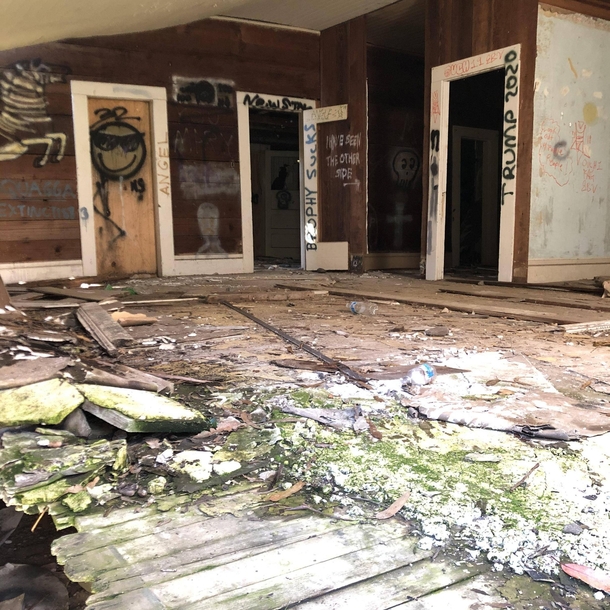 Inside an abandoned house found while hiking
